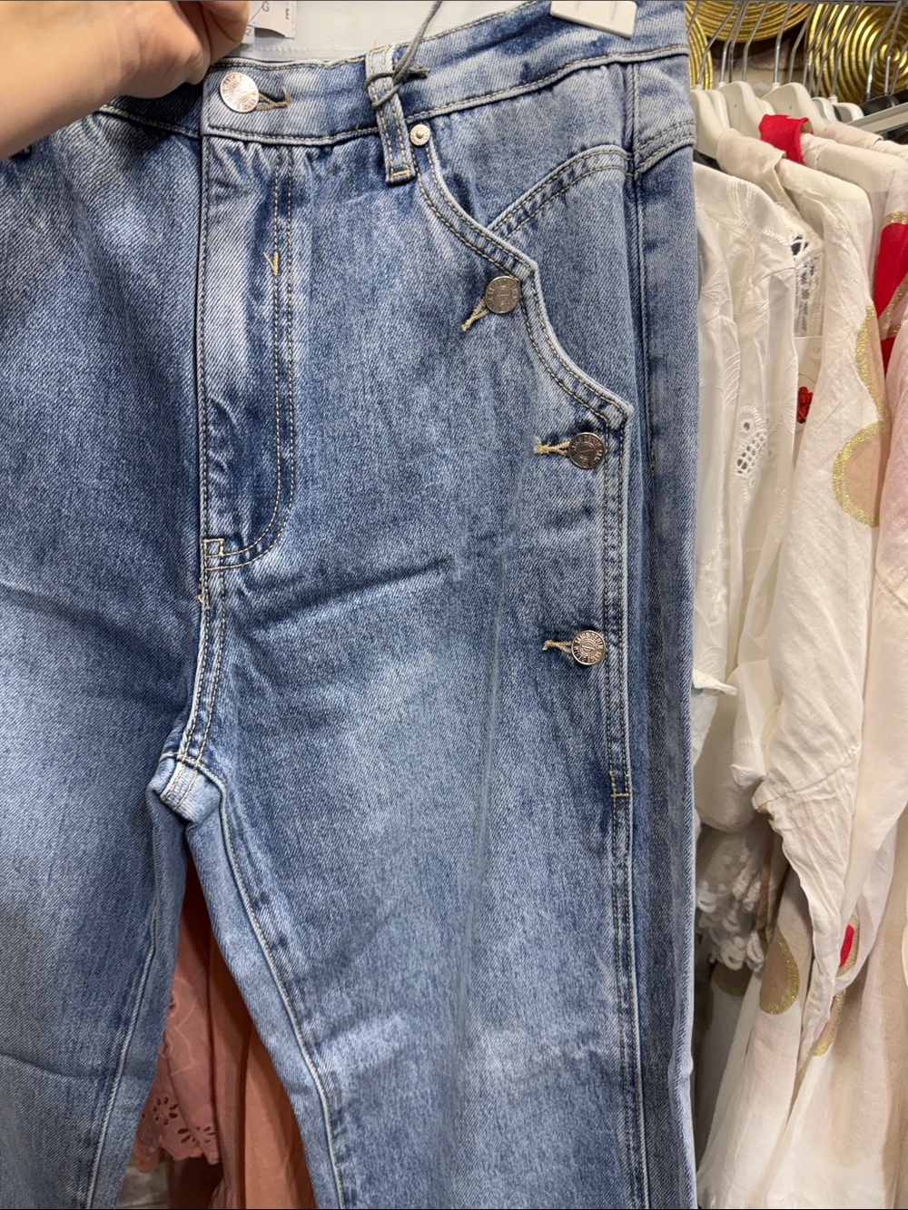 J88. Tummy Control Stretchy Dad style jeans - Picture 2 of 2